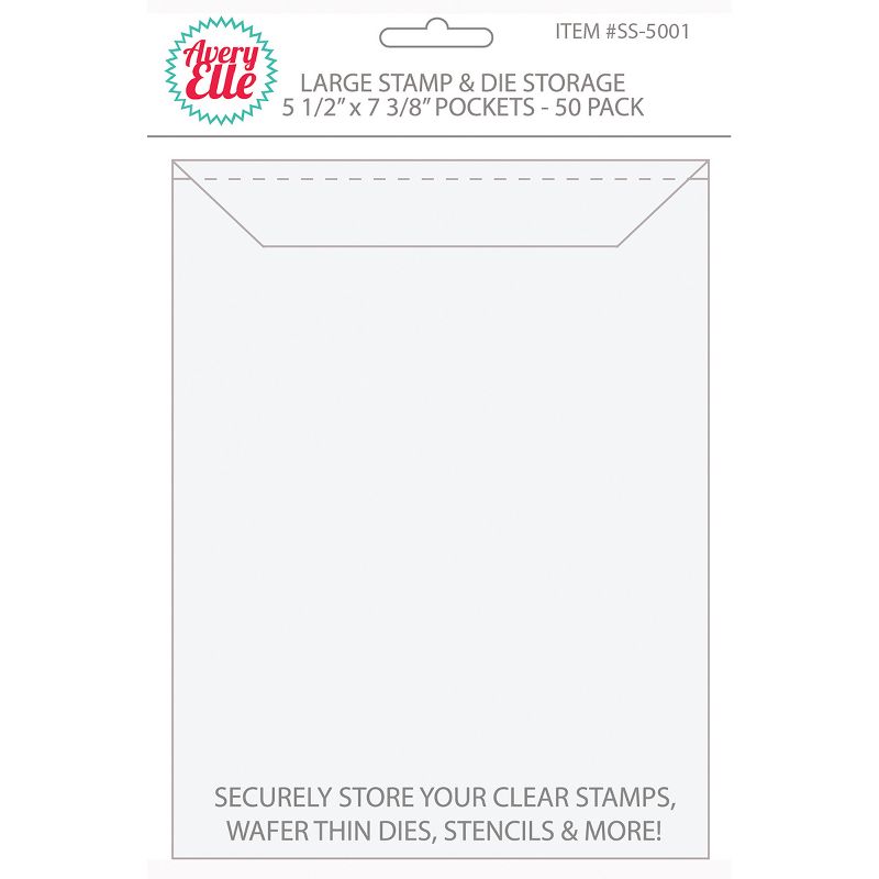 Avery Elle Stamp & Die Storage Pockets 50/Pkg-Large 5.5"X7.375"