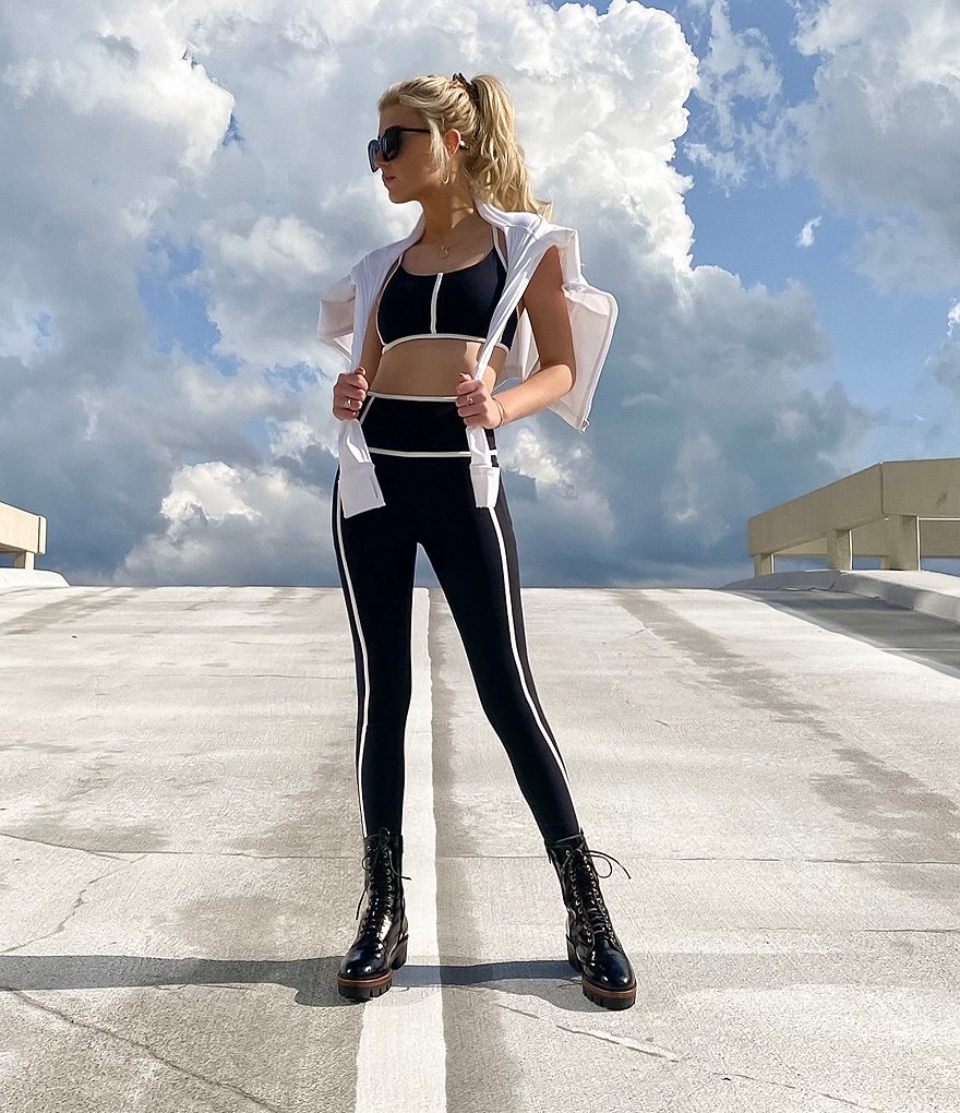 Antonio Melani Action High Waist Contrast Trim 28-Inch Legging