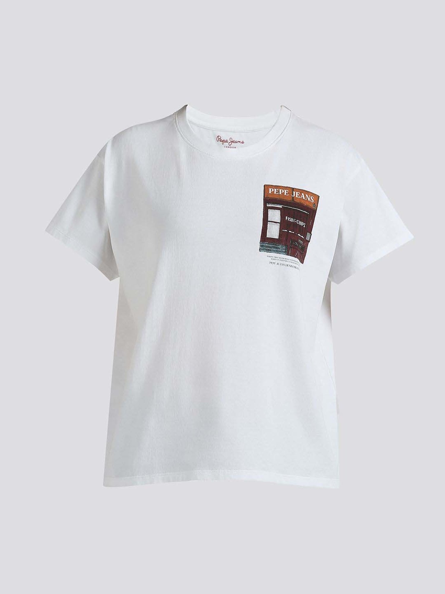 Pepe Jeans White Cotton Printed T-Shirt