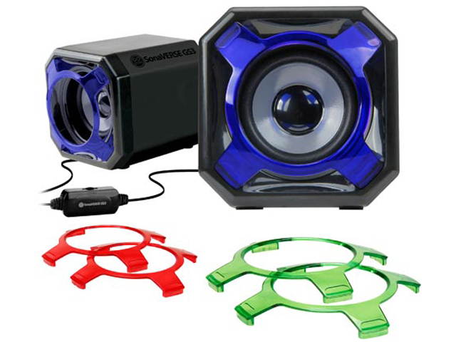 GOgroove SonaVERSE GS3 USB Computer Speakers with Interchangeable Grills & Powerful 5W Drivers - Works with Acer , ASUS , Alienware , CybertronPC , Dell , HP , & More Desktop / Laptop Computers