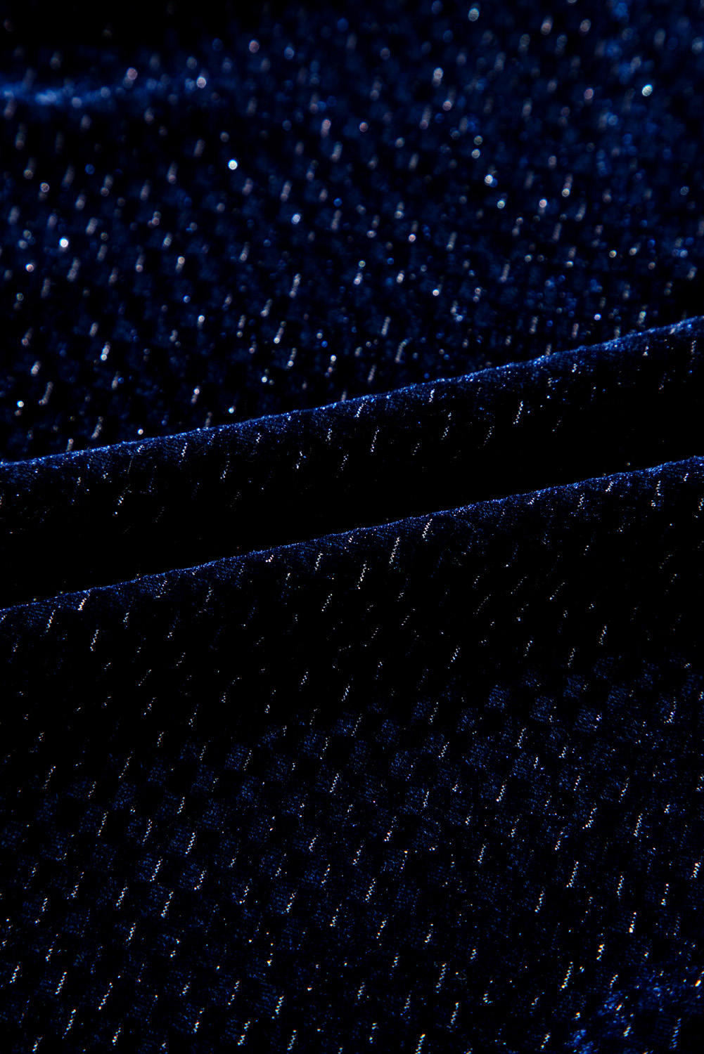 Navy Blue Textured Velvet Buttons Tiered Plus Size Dress