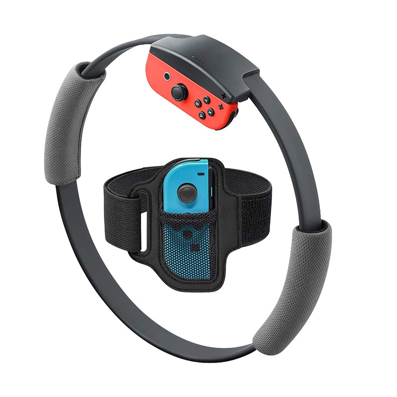 Adjustable Elastic 56cm Leg Fixing Strap Sport Band + Non-Slip Ring-Con Grips For Nintend Switch Joy-con Ring Fit Adventure Game