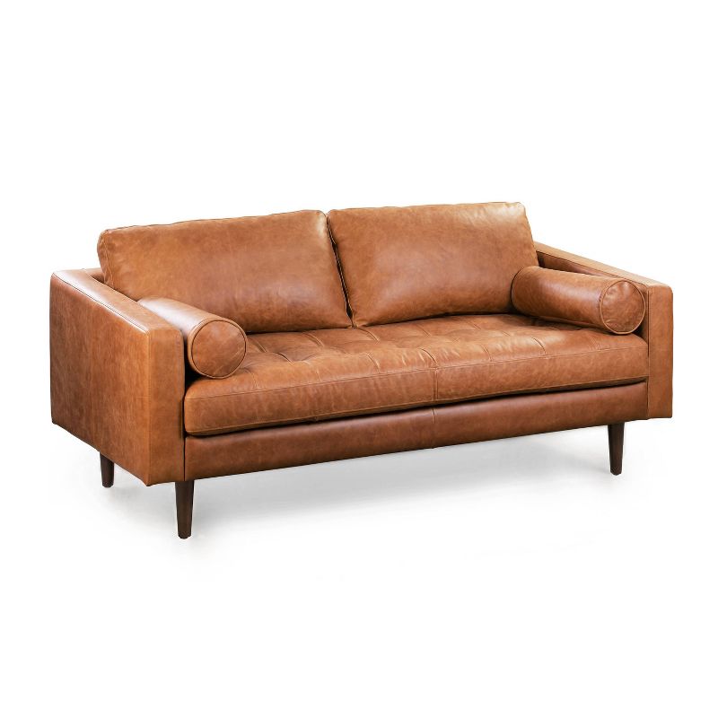 72" Kensington Apartment Sofa Cognac Tan - Poly & Bark
