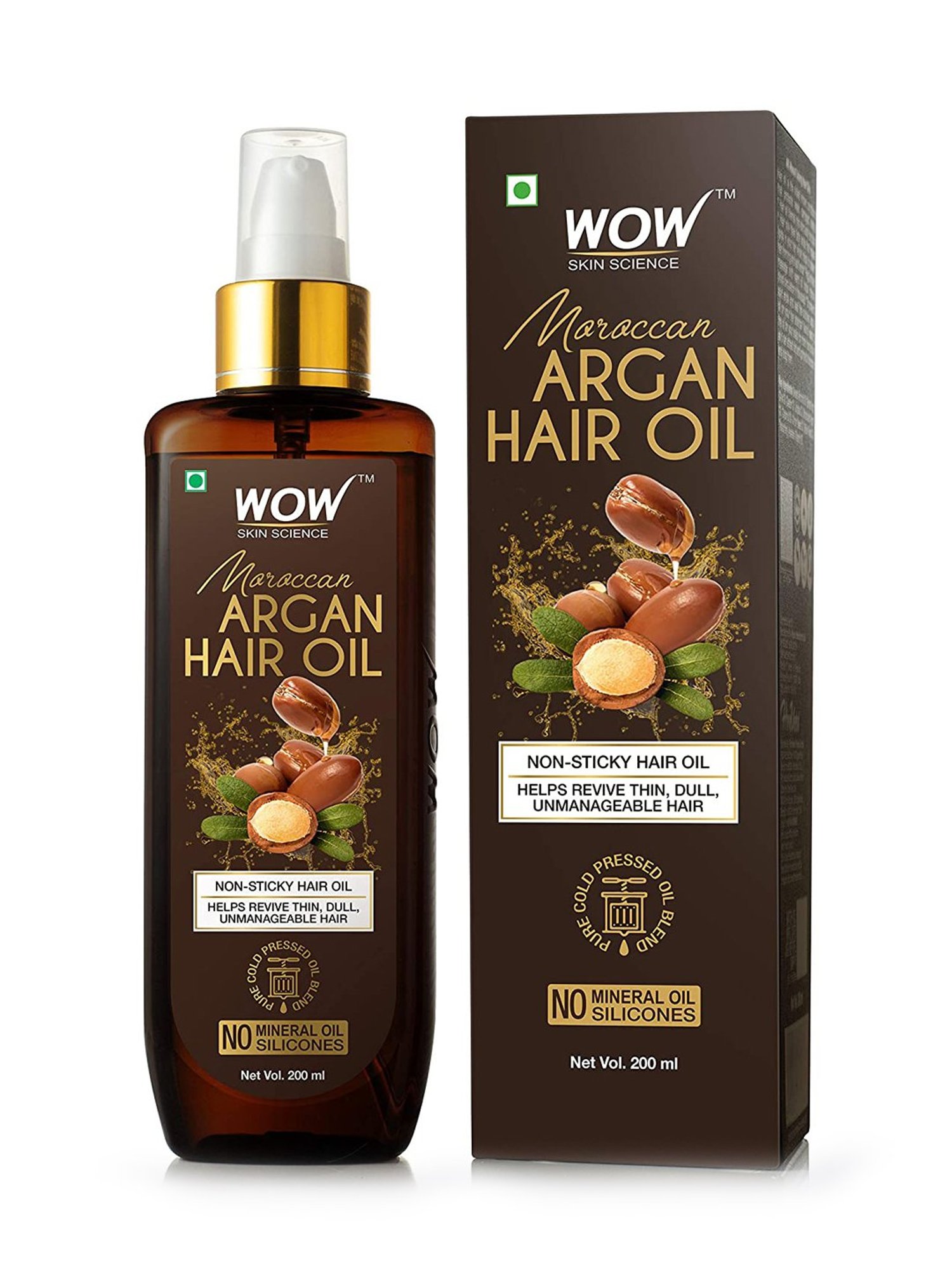 Wow Skin Science Moroccan Argan Hair Oil - 200 ml