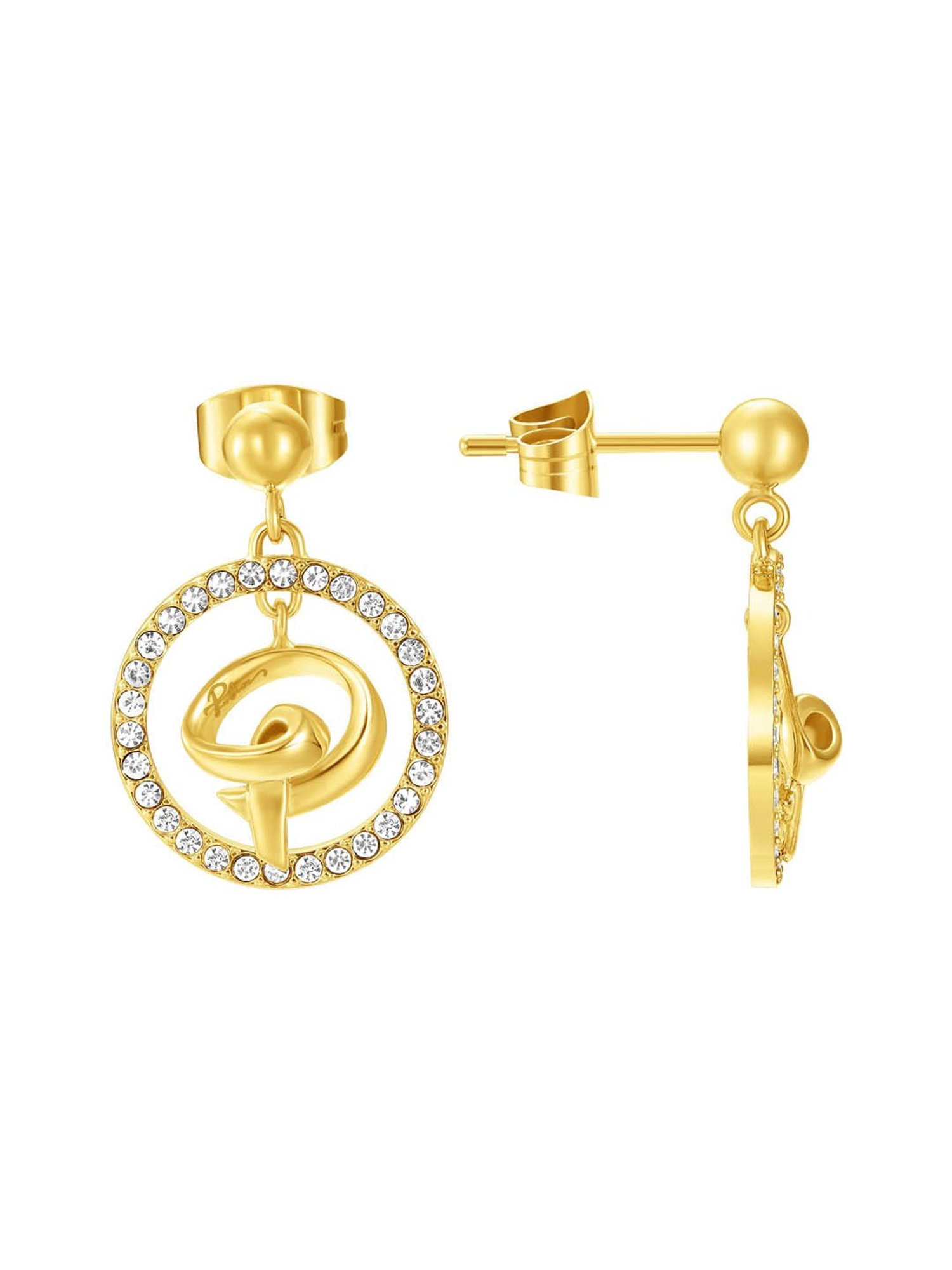 Police Volute Stainless Steel Women's Gold Earrings- PEJLE0004101