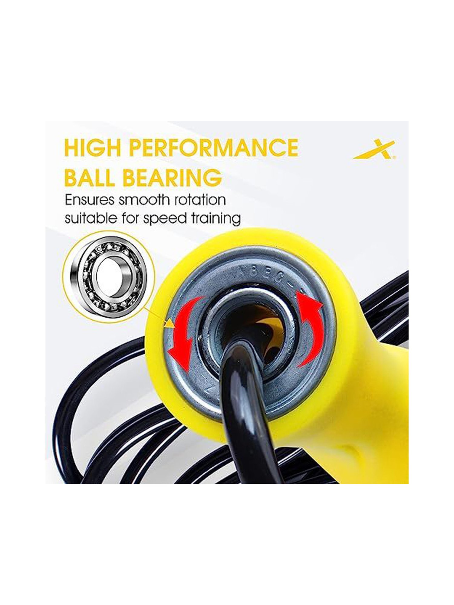 Vector X IR-97132 Skipping Rope (Yellow) Size - 300cm