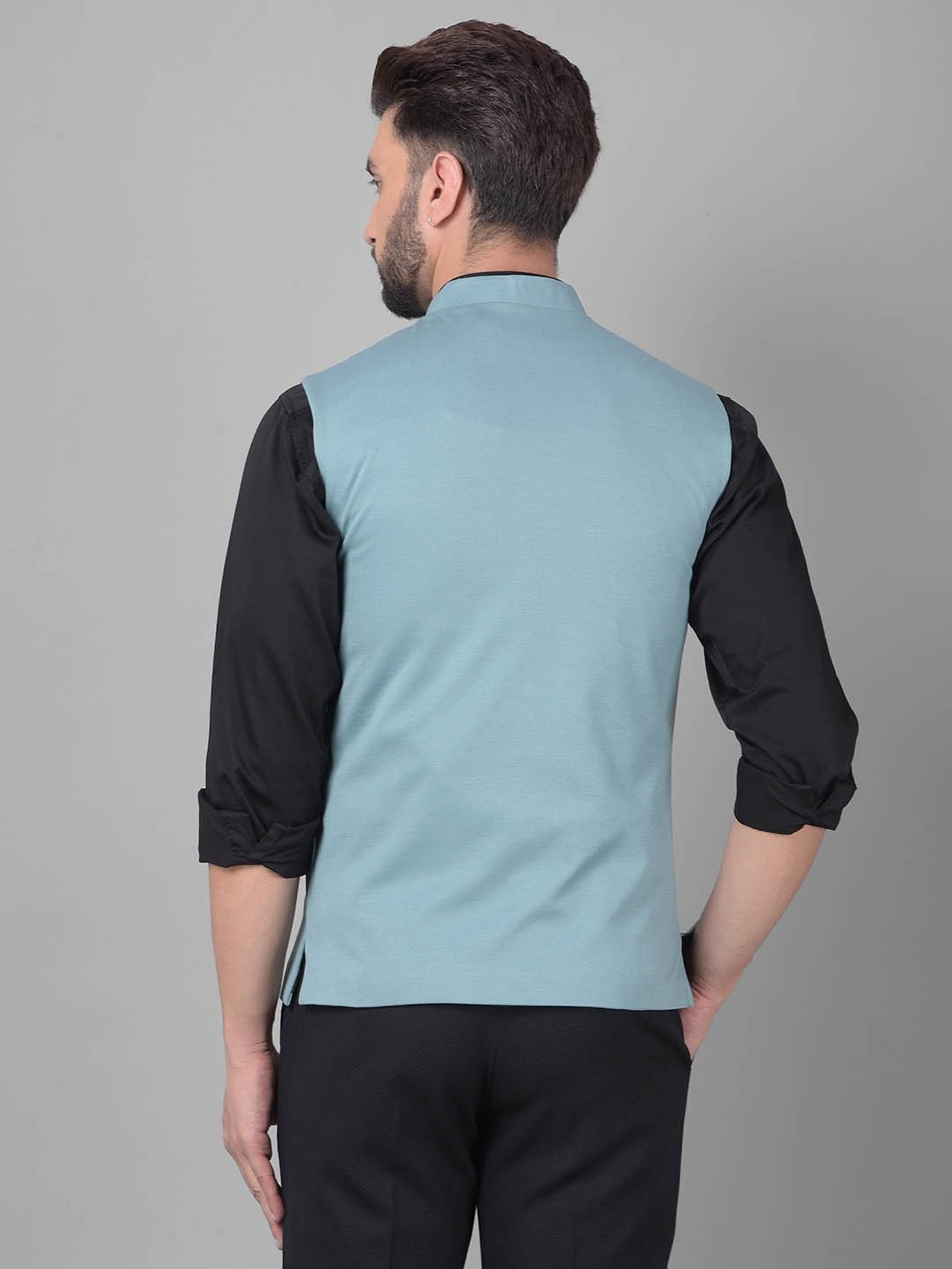 Crimsoune Club Mint Green Slim Fit Nehru Jacket