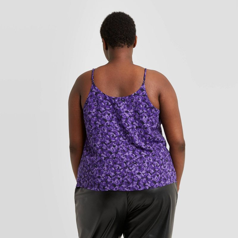 Women's V-Neck Essential Tank Top - A New Day™ Violet Floral M