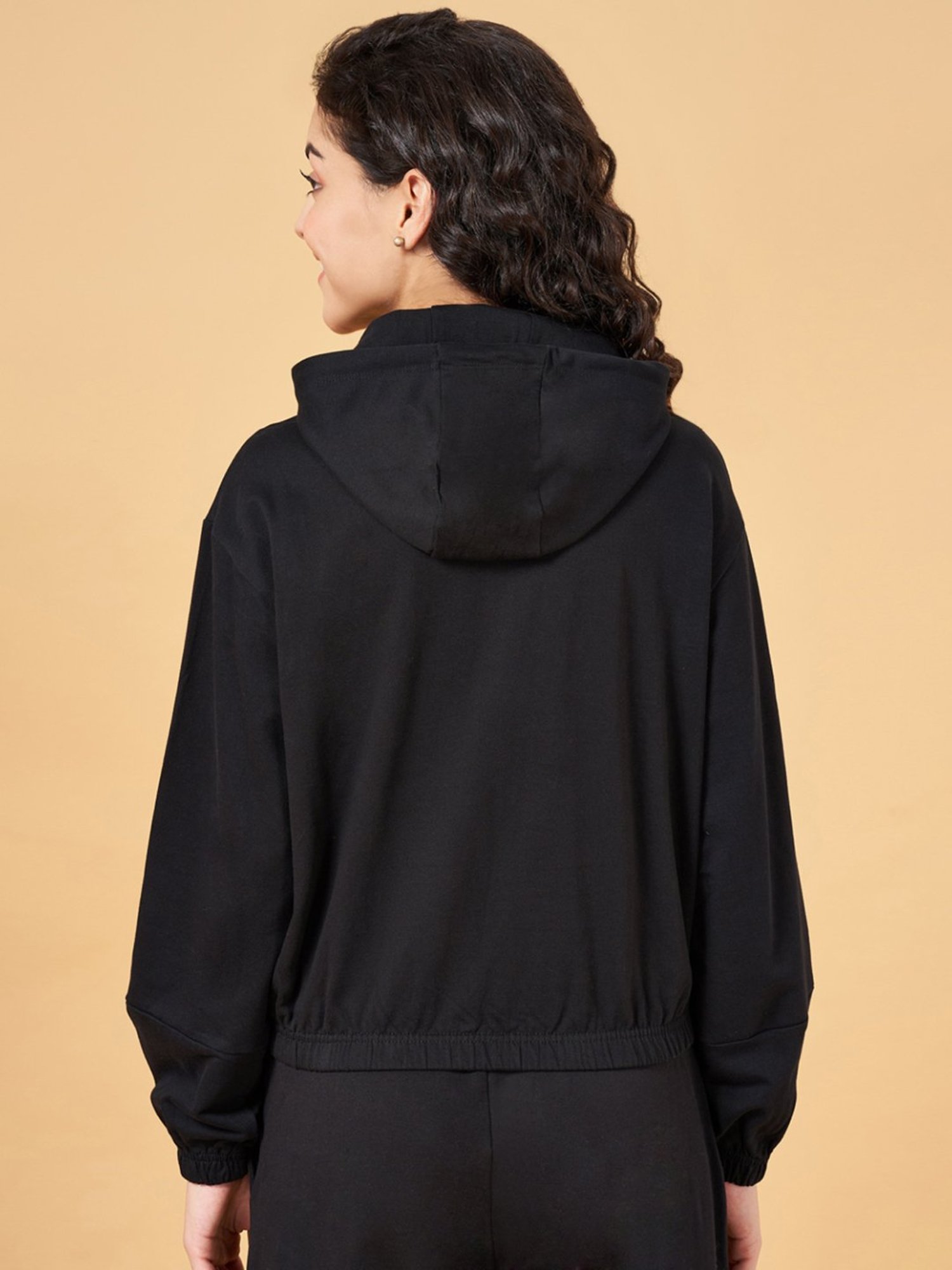 Ajile by Pantaloons Black Cotton Sports Sweatshirt