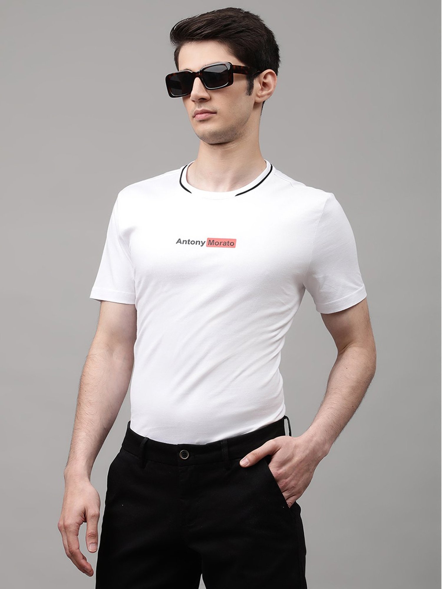 Antony Morato White Printed T-Shirt