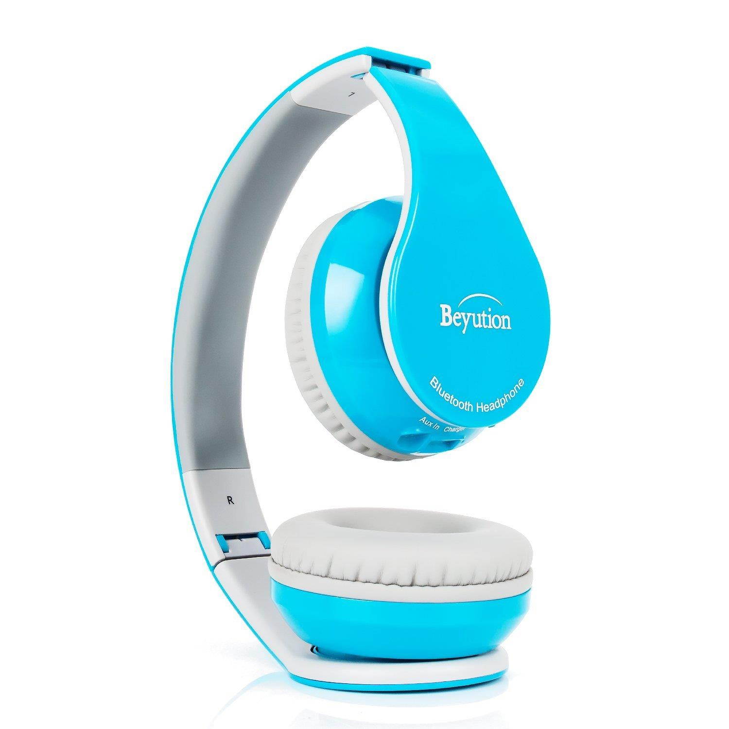 Back to School gift-New Blue color Beyution513@ Over-ear- HiFi Stereo Clear Mic-phone- Bluetooth Headphones-With Retail Package!