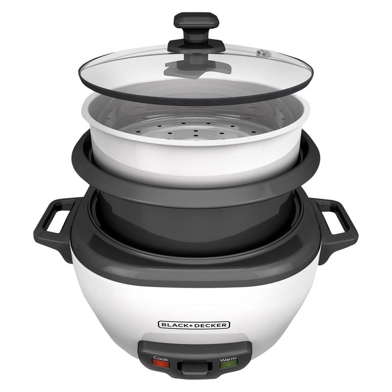 BLACK+DECKER 6-Cup Cooked/3-Cup Uncooked Rice Cooker - White RC506