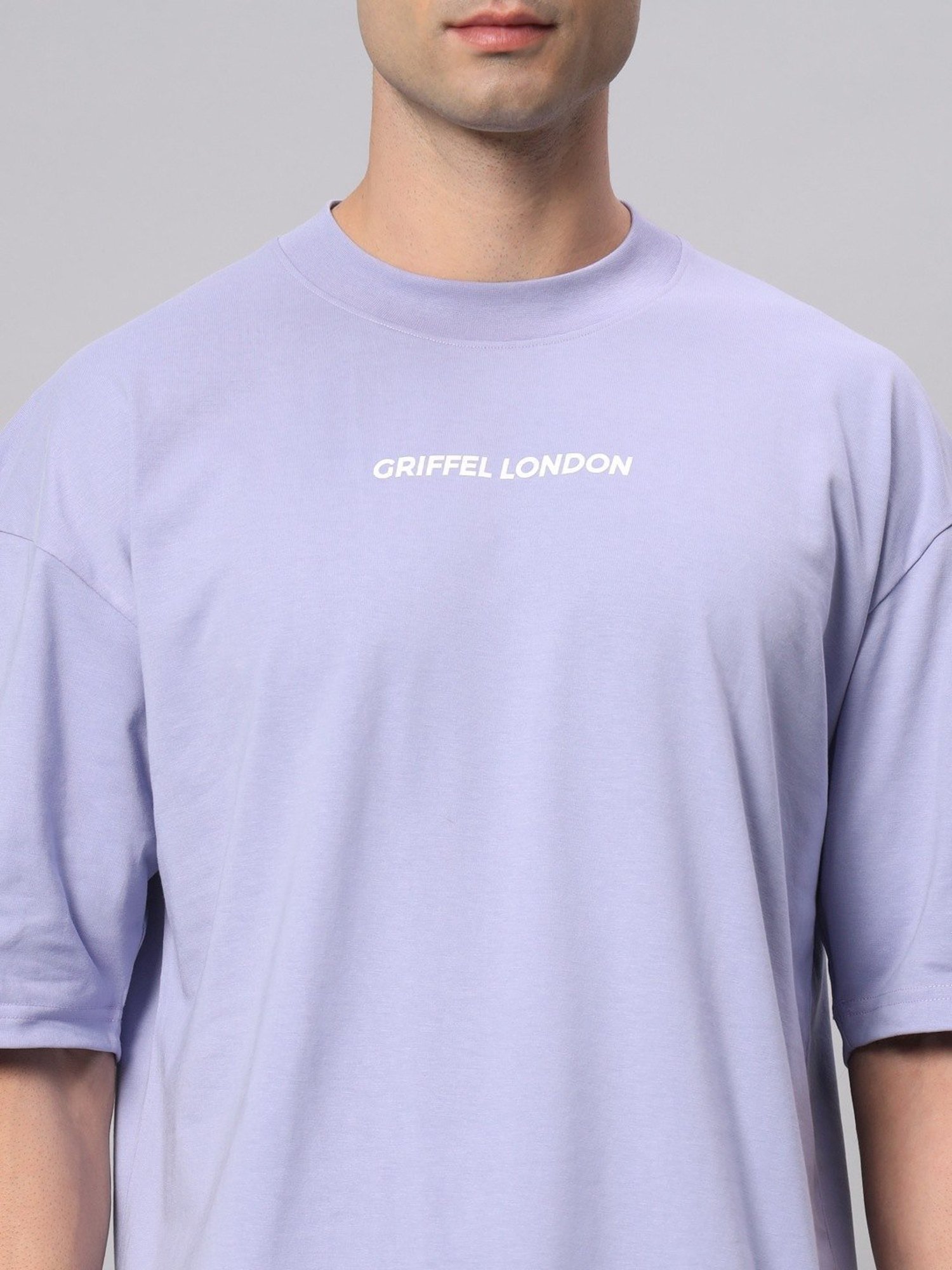 Griffel Lavender Cotton Loose Fit Logo Printed Co-Ord Set