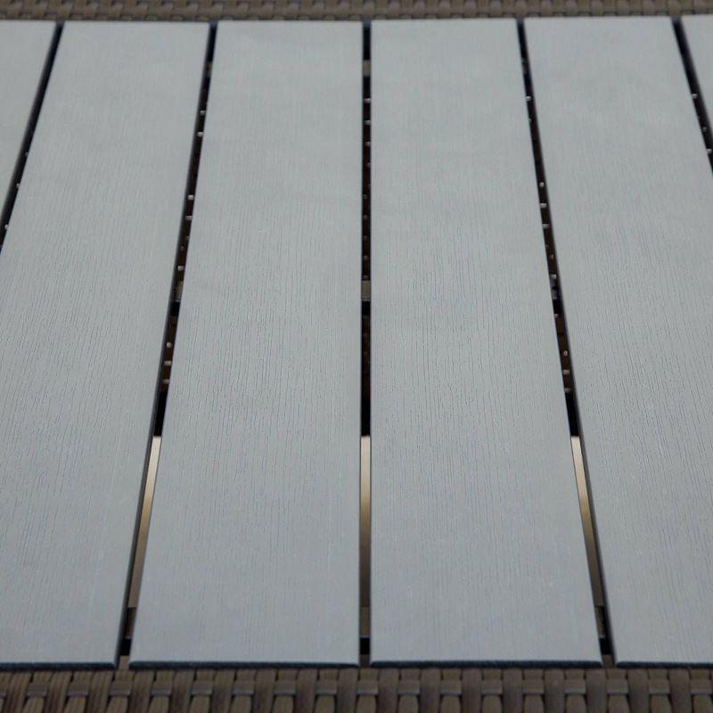 7pc Patio Rattan Wicker U-Shaped Sectional with Cushions & Pillows - Beige - Art Leon