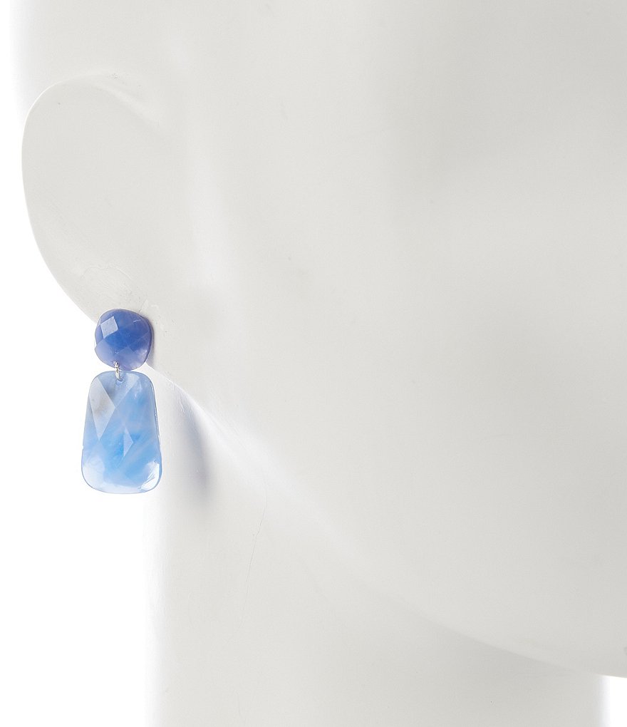 Faceted Double Drop Resin Earrings