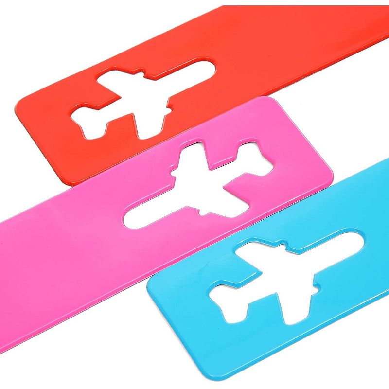 3-Pack Airplane Luggage Tags Name ID Labels for Suitcases Backpacks (9.8 x 1.5")