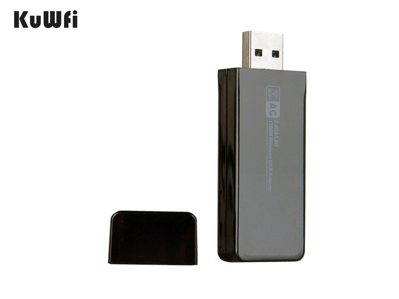 KuWFi USB Wireless WiFi Adapter 11AC 2.4G/5G Dual Band USB3.0 WiFi Adapter 1200Mbps Wireless Network Card Dongle