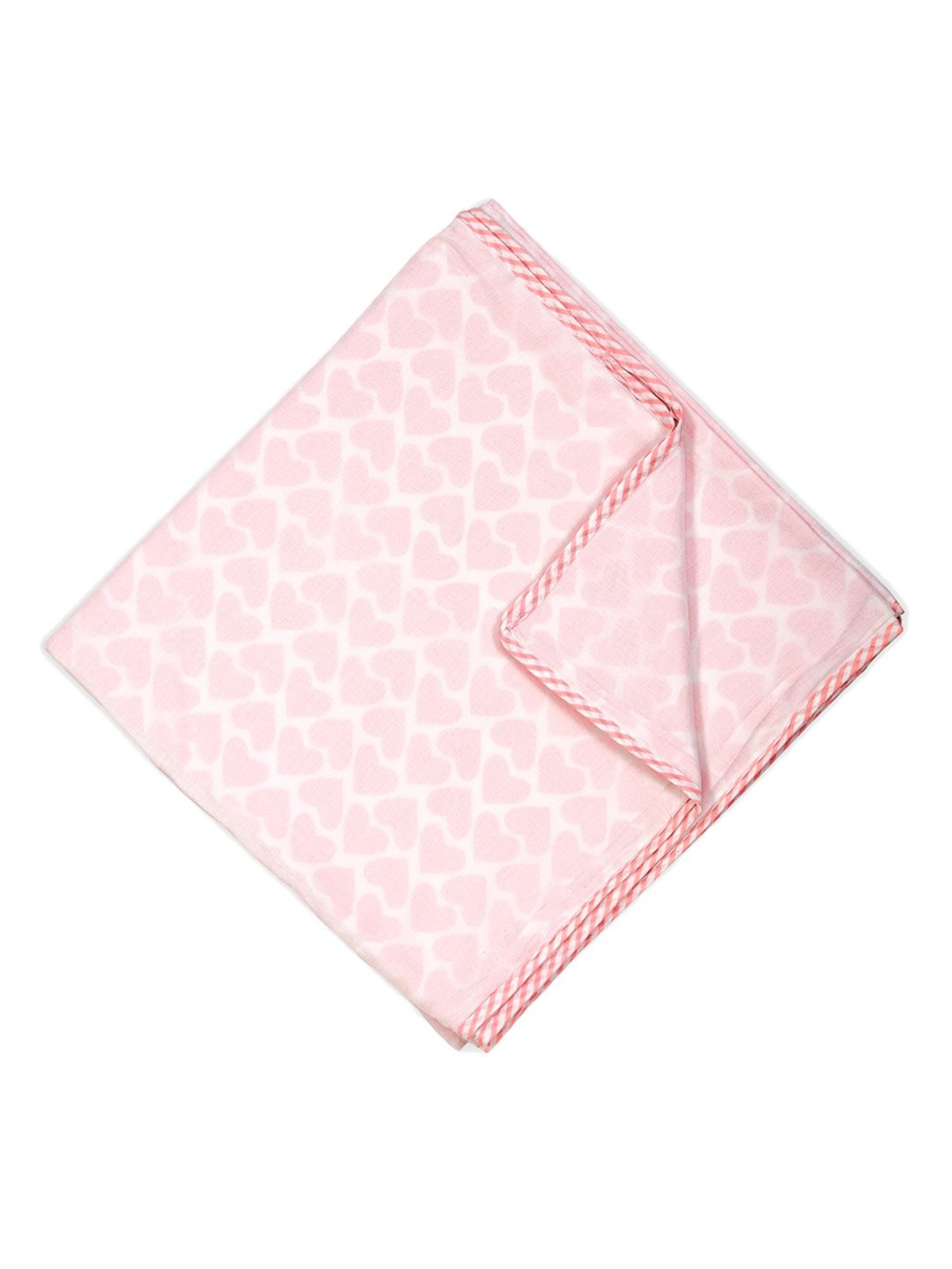Nigh Nigh Hearts Pink Cotton 70 TC Toddlers Dohar - Set of 1