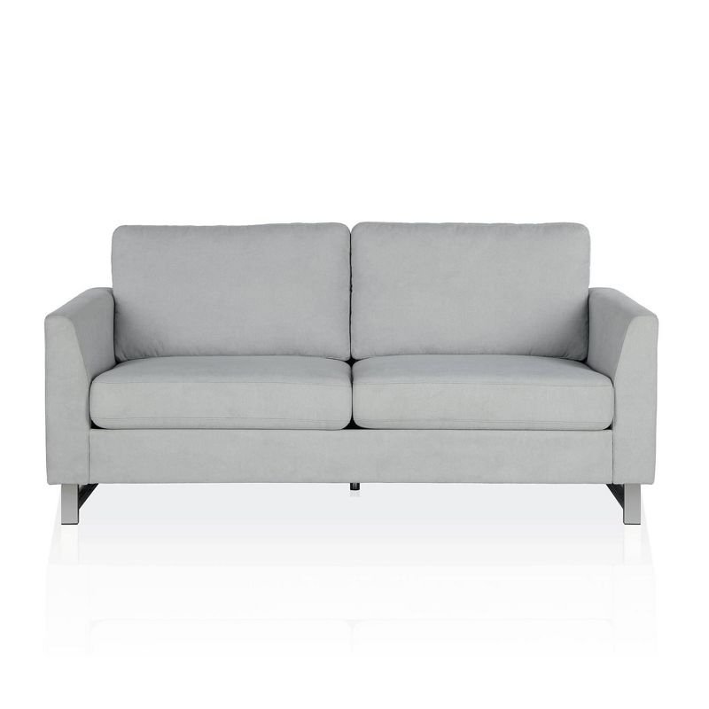 Dante Sofa with Chrome Legs Light Gray - CosmoLiving by Cosmopolitan