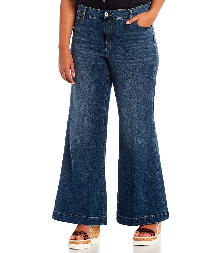 Jessica Simpson Plus Size True Love Wide Leg Trouser Jeans