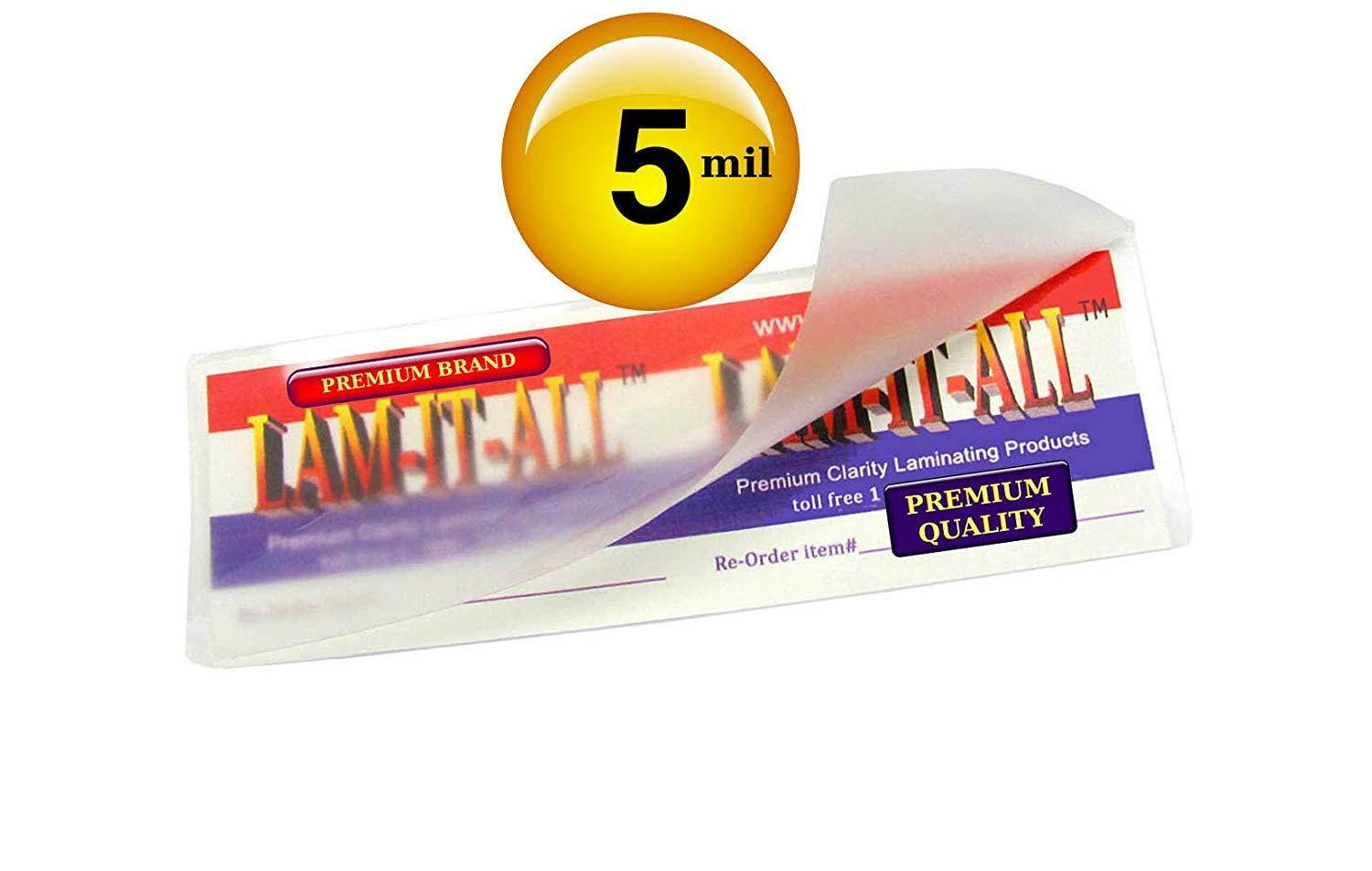 LAM-IT-ALL Hot Laminating Pouches, Vertical Half Letter, 5 Mil 4.75 x 11.5 Inches, Clear Plastic Glossy (50 Pack) LIA12LR05-HF
