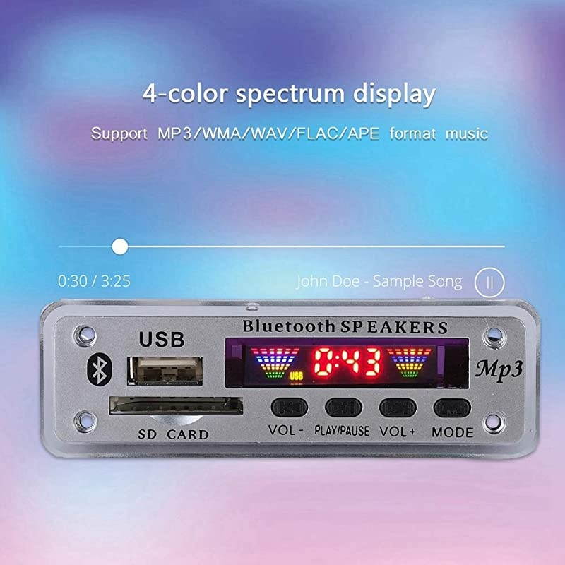 DC 5V12V Bluetooth 50 Audio Decoder Board Audio Module USB AUX SD FM Radio Lossless MP3WMAWAVFLACAPE Decoder Board Module Colors Screen DisplaySilver