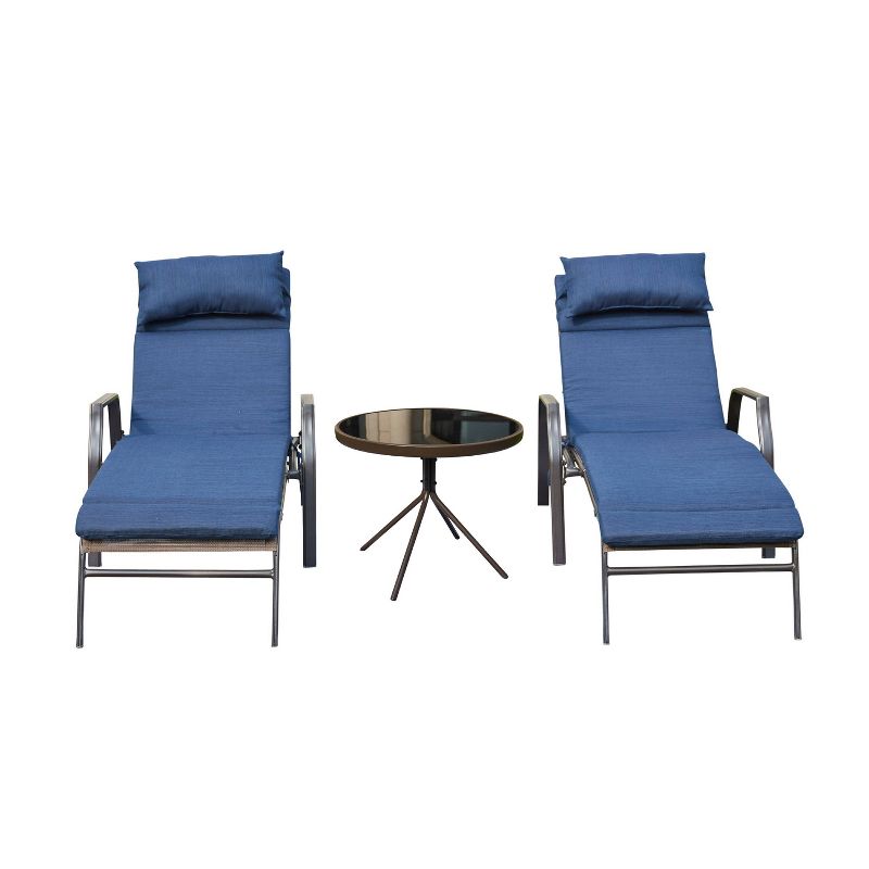 3pc Sling Reclining Patio Lounger - Patio Festival