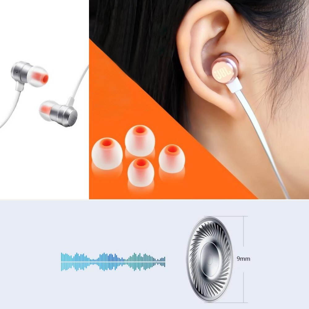 JBL T290 In-ear Headphones JBL Pure Bass Sound Earphones One Button Control 3.5mm Jack Wired Earpieces Portable Headset with Microphone For Mobile Phone Tablet