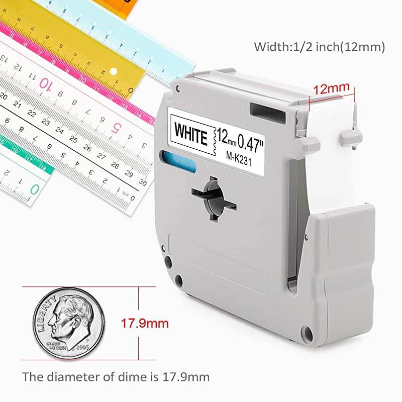 Compatible Label Tape Replacement for Brother Label Maker Tape TZe-251 TZe-151 TZe-451 TZe-651 24mm TZe Tape for P-Touch PT-D600 PT-P700 PTP750W PT2730 ( Clear, White, Yellow, Red, 4-Pack )