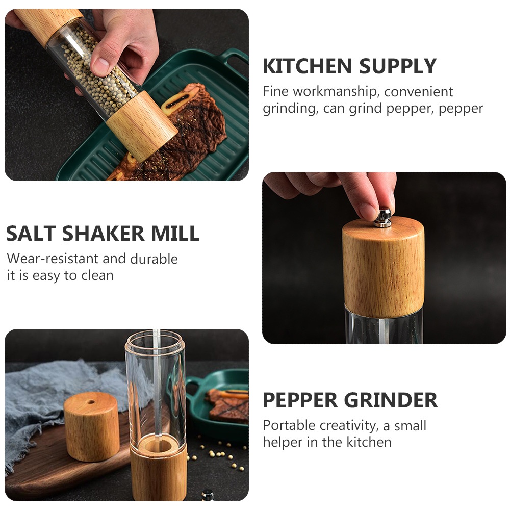 1pc Pepper Mills Storage Container Transparent Pepper Grinder Seasoning Bottle