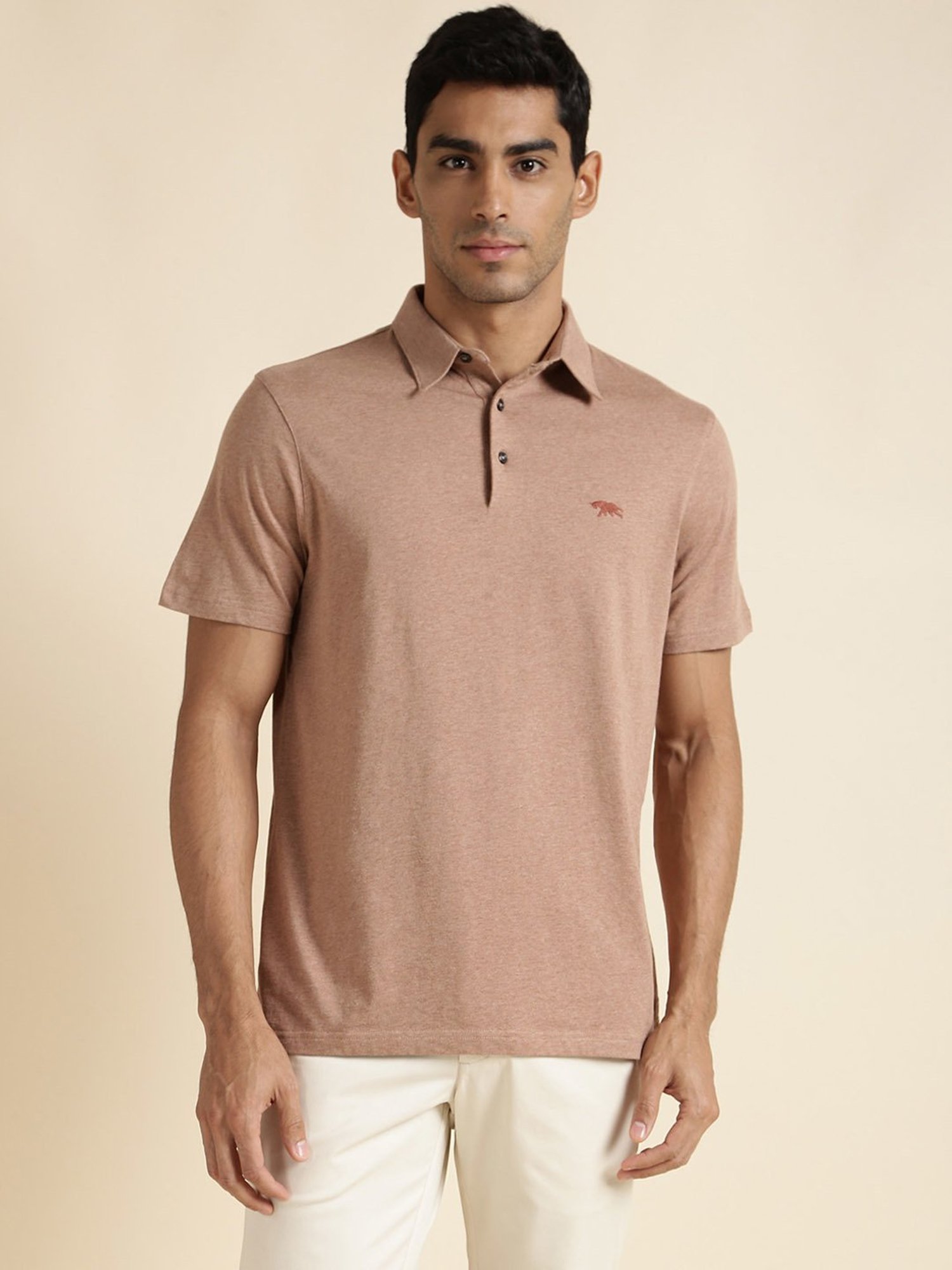 Andamen Khaki Regular Fit Polo T-Shirt