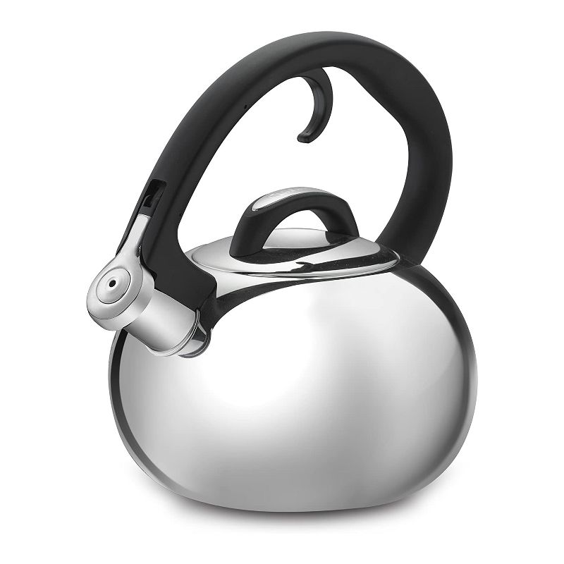 Cuisinart CTK-SS8 Classic Brilliance Modern 2 Quart Stainless Steel Whistling Tea Kettle Pot for Hot Water and Coffee, Silver