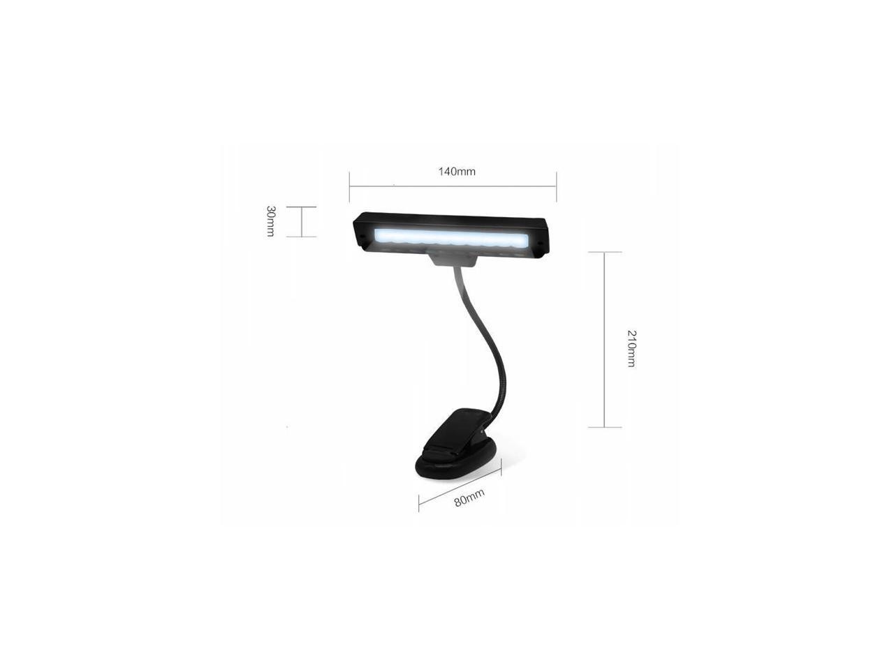 Clip On Book Lights Music Light Stand 10 LED Orchestra Lamp Adjustable Neck Reading Light Rechargeable USB Desk Lamp