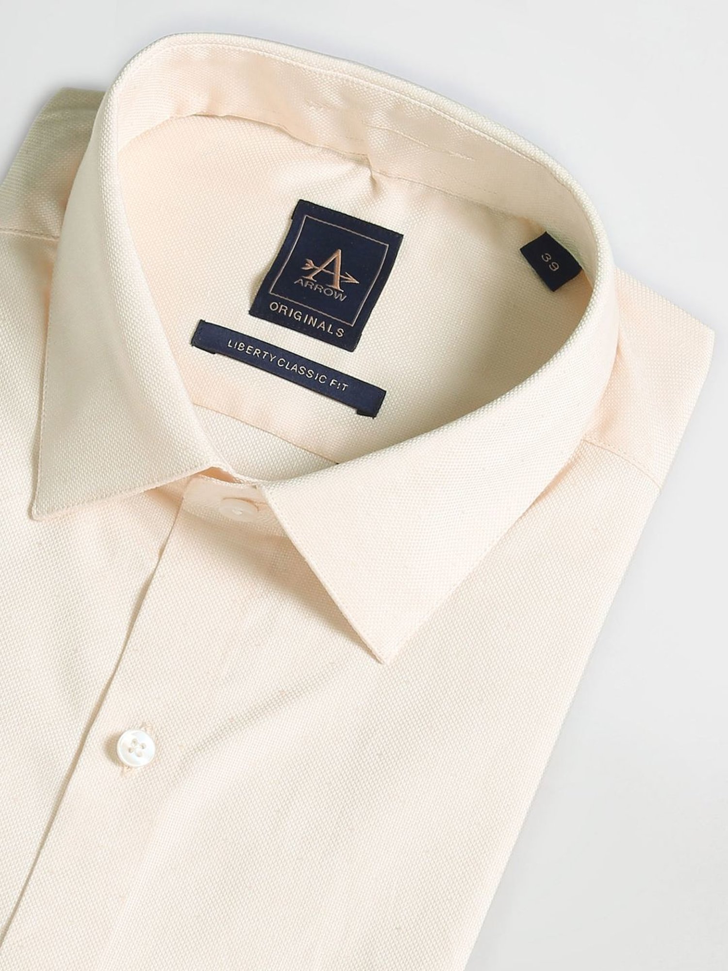 Arrow Off White Cotton Regular Fit Shirt