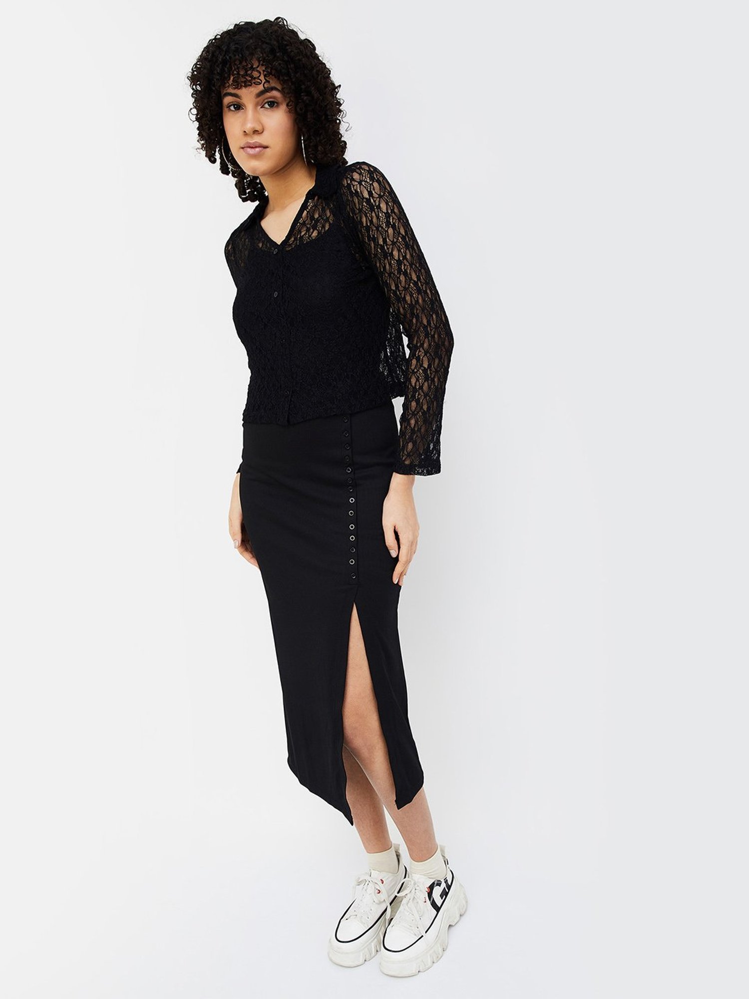 Ginger by Lifestyle Black Lace Top