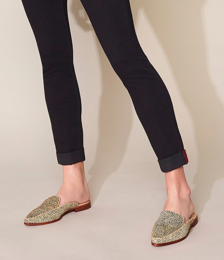 Gibson & Latimer Haydene Cheetah Print Calf Hair Structured Mules