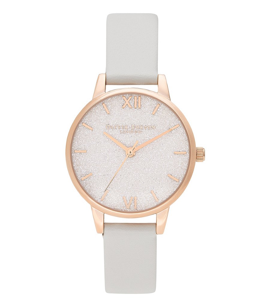 Olivia Burton Glitter Dial Vegan Blush & Pale Gold Watch