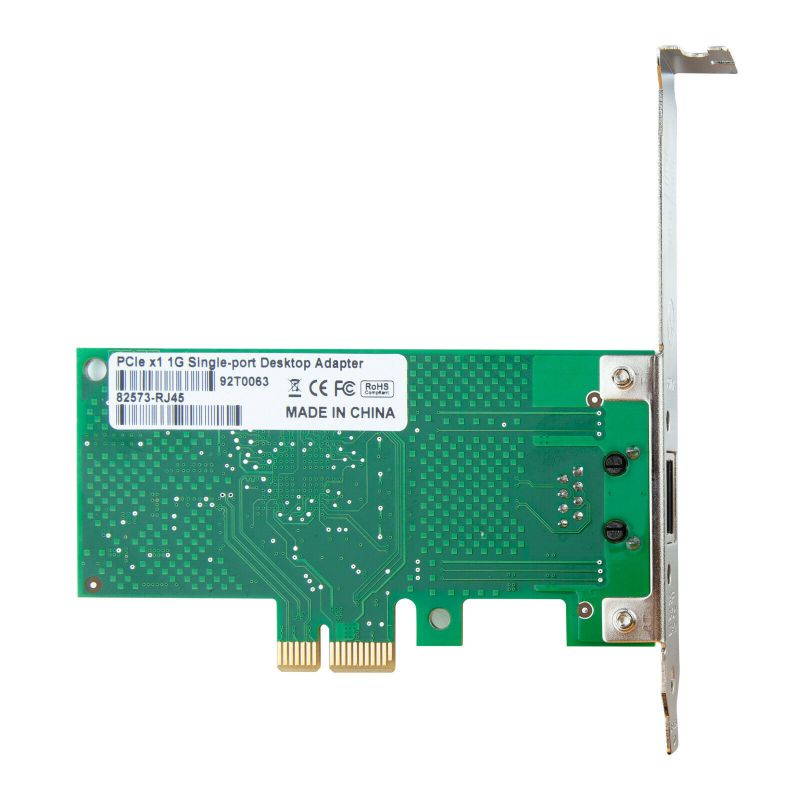 1.25G NIC Network Interface Card single RJ-45 port PCIe1.0 X1 Lanewith Intel(R) 82573 Support Windows Server/FreeBSD/VMware/SLSE