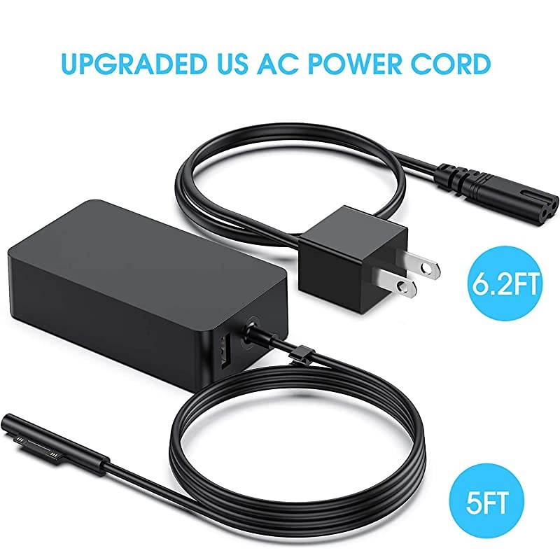 Version Surface Pro Charger 65W for Surface Pro 34567 Power Supply Adapter Compatible for Both Microsoft Surface Book LaptopTabletWorks with 65Wamp44Wamp36Wamp24W 66 Ft Cord
