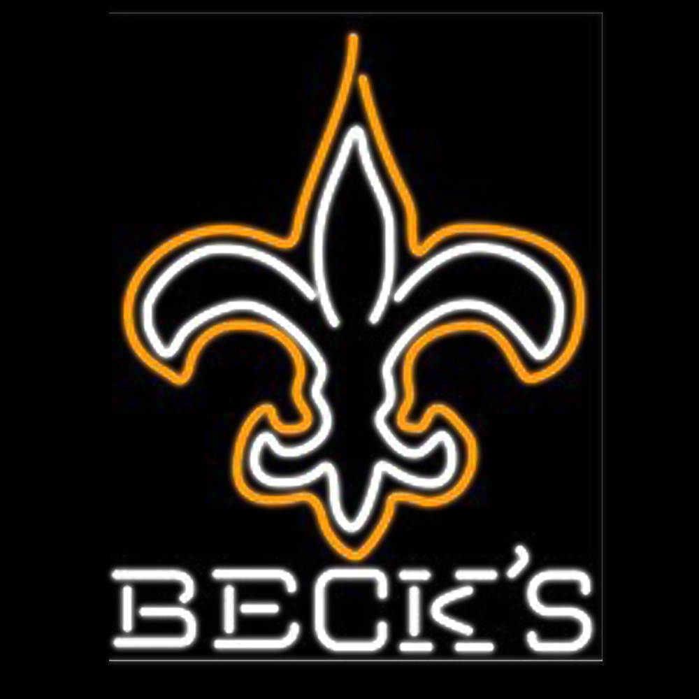 Fashion Neon SignBecks New Orleans Saints Neon Sign Handcrafted Real Glass Lamp Neon Light Neon Sign Beerbar Sign Neon Beer Sign 19x15