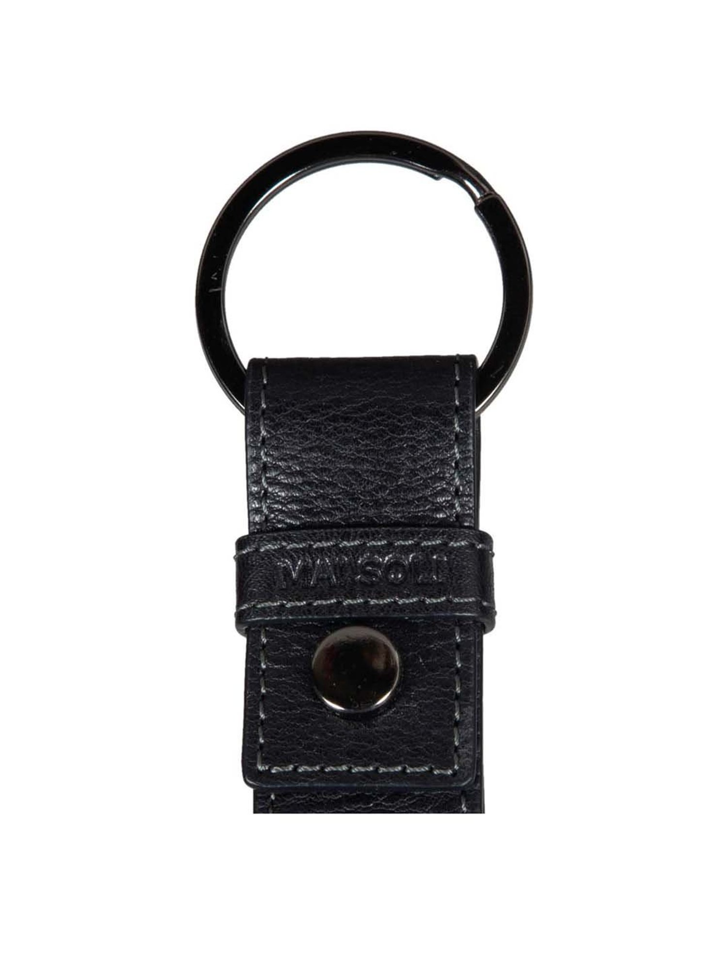 SASSORA Sliver Leather Keychain Key Ring Holders Anniversary Gift, Birthday Gift - Pack of 2