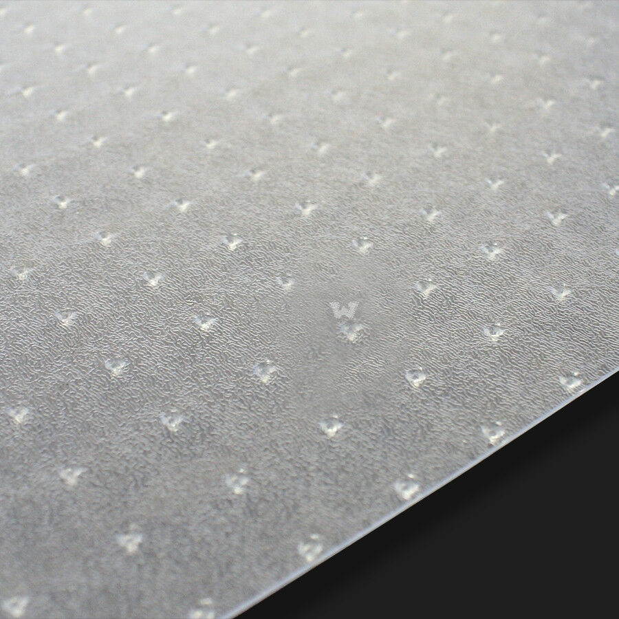 PVC Chair Floor Mat 48'' x 36" for Carpets up to 3mm Thick, Rectangular With Lip