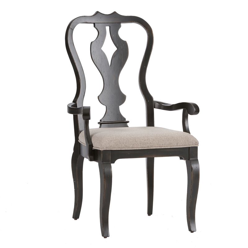 Splat Back Arm Chair in Black - Liberty Furniture