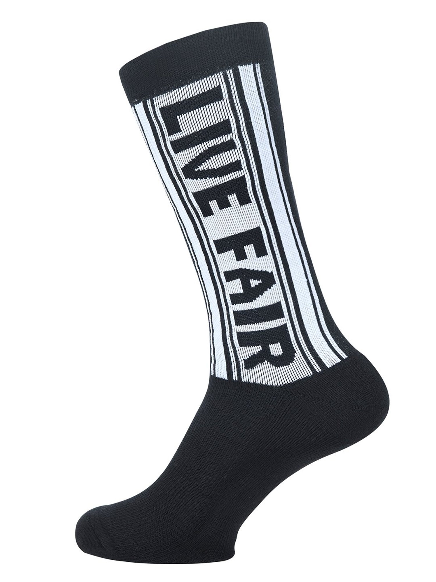 BALENZIA Black & White Printed Crew Length/Calf Length Gift Box Socks - Pack of 2