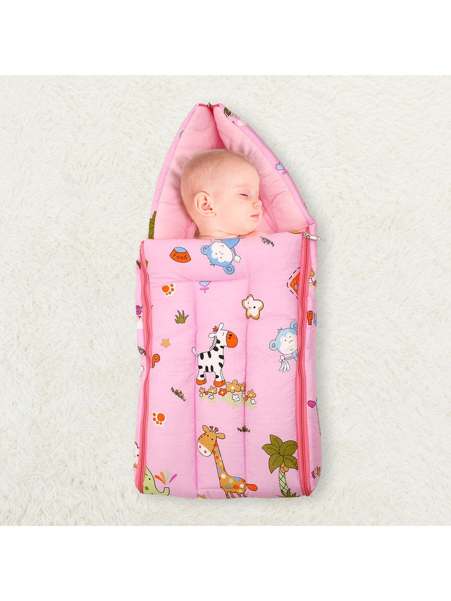 Baby Moo Vintage Ride Yellow Mattress with Fixed Neck Pillow and Bolsters