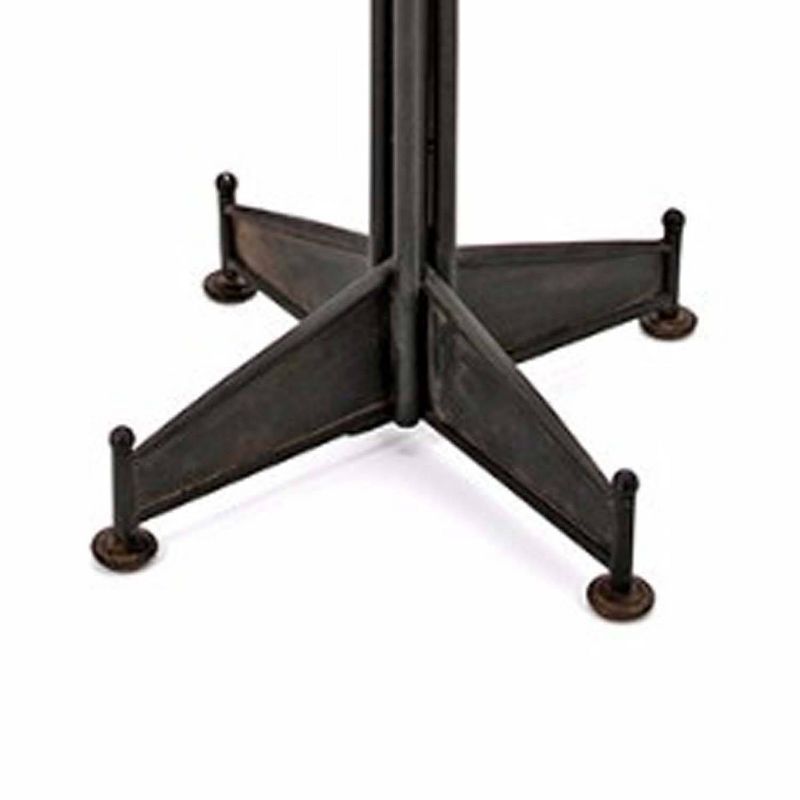 Durable Metal Coat Rack with Four Hangers Black - Benzara
