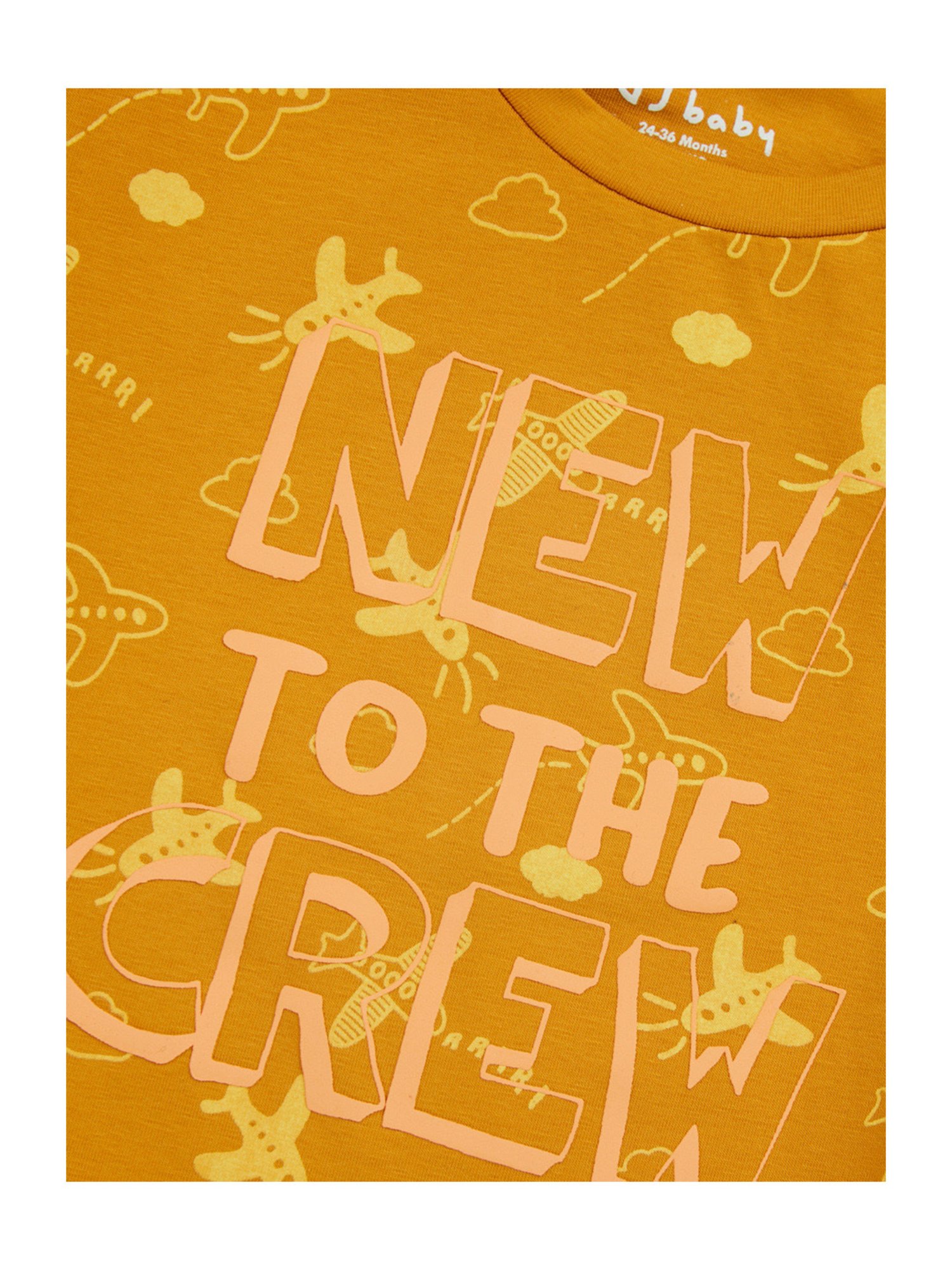 GJ baby Yellow Printed T-Shirt