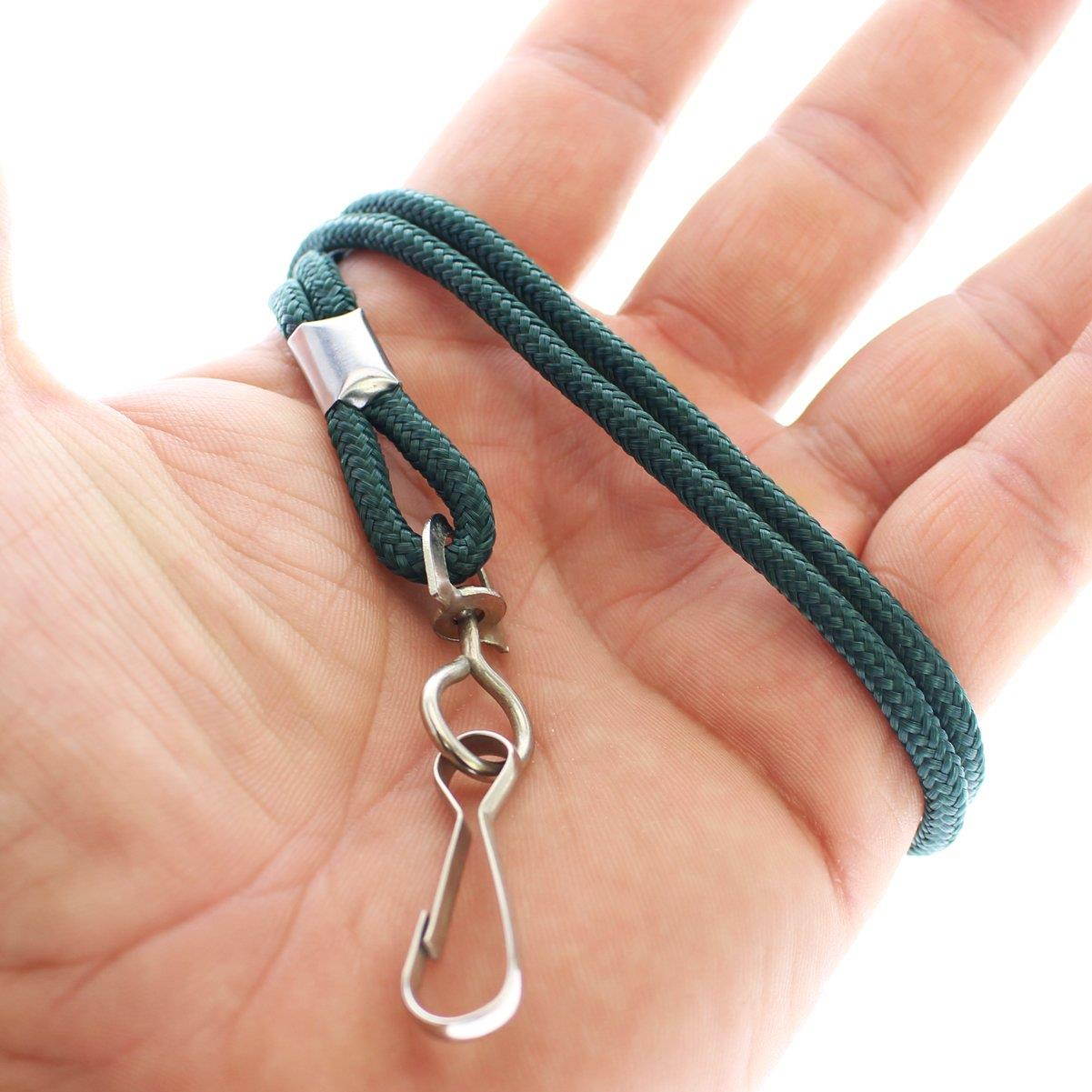 25 Pack - Premium Round ID Badge Neck Lanyards for Card Holders and Name Tags - 36 in Non-Breakaway Heavy Duty Cord & Secure Metal Swivel J Hook Clip by Specialist ID (Forest Green/Dark Green)