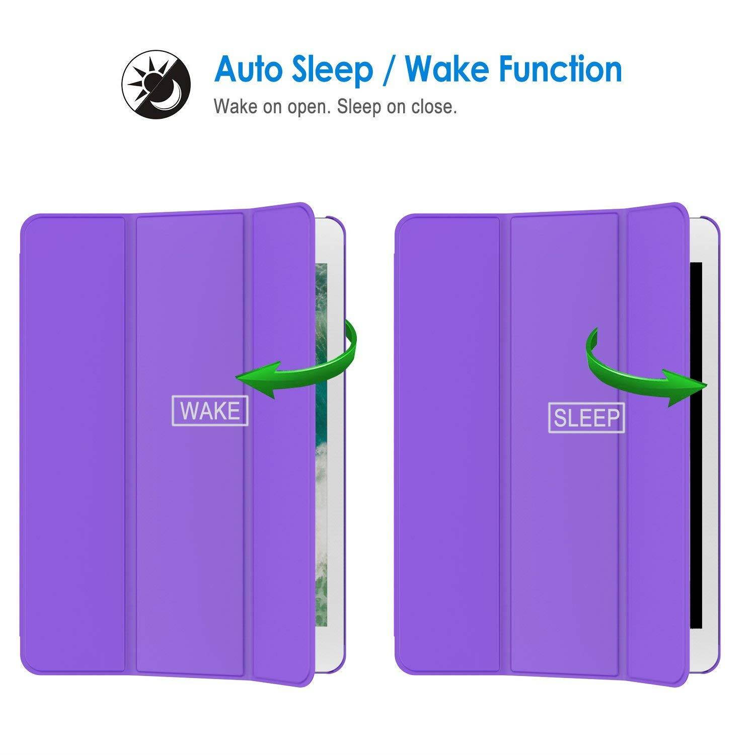 JETech Case for Apple iPad Air 2 (Not for iPad Air 1st Edition), Smart Cover Auto Wake/Sleep, Purple