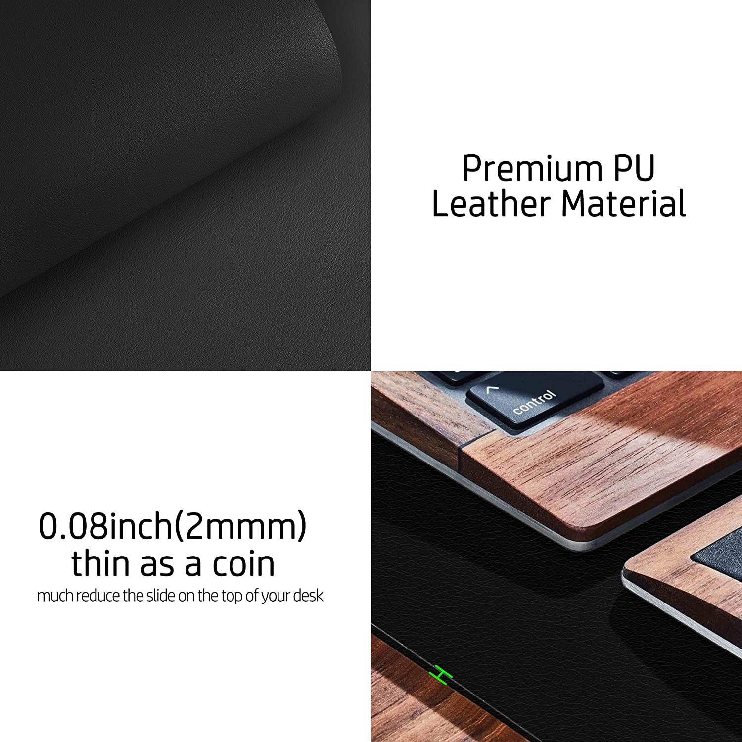 Leather Desk Pad Protector,Mouse Pad,Office Desk Mat,Non-Slip PU Leather Desk Blotter,Laptop Desk Pad,Waterproof Desk Writing Pad for Office and Home (Brown,23.6" x 13.7")